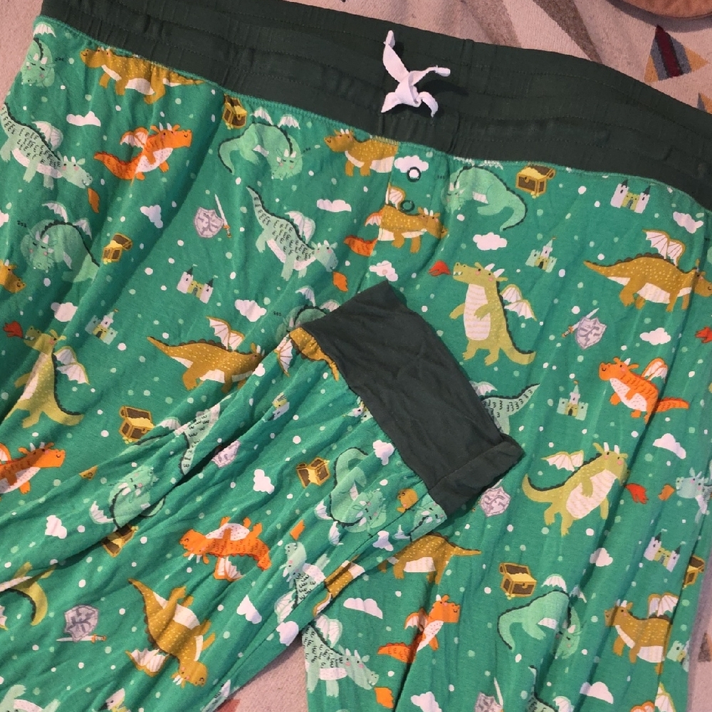 Little Sleepies Green Dragons Pajama Bottoms
